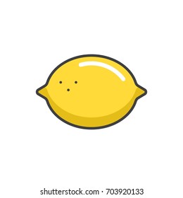 Lemon color flat line icon.