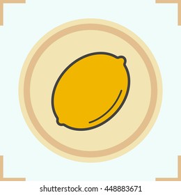 Lemon color icon. Isolated vector illustration