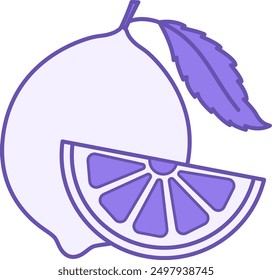 Lemon Color Icon. Vector Icon. Natural and Organic Food. Sweet Dessert. Fruit Concept