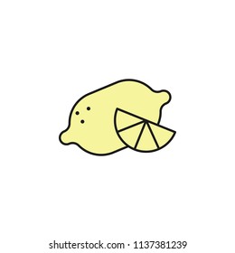 lemon colored outline icon. Element of food icon for mobile concept and web apps. Thin line lemon icon can be used for web and mobile on white background