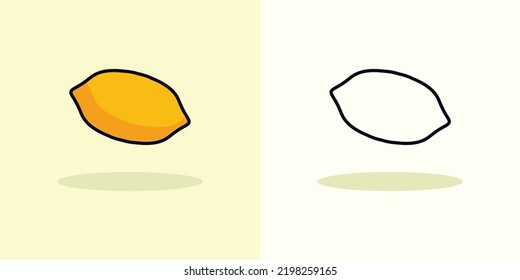 ilustración del vector de la fruta de la página de coloración del limón