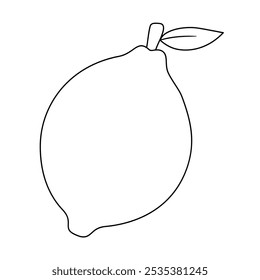Lemon coloring pages for kids. Trace and color Lemon. Lemon line art vector for coloring books isolated on white background. Kindergarten and preschool worksheets printable for kids. 
