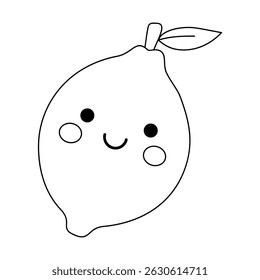 Lemon coloring pages for kids. Trace and color Lemon. Lemon fruit flashcard for kids vector illustration. Letters L is for Lemon. Fun fruit worksheets printable for kids activity.