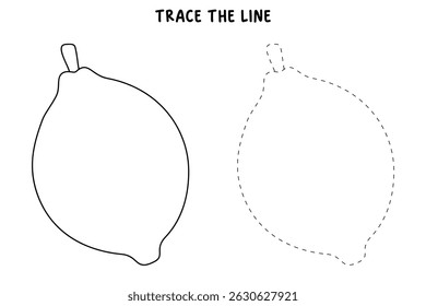Lemon coloring pages for kids. Trace and color Lemon. Lemon fruit flashcard for kids vector illustration. Letters L is for Lemon. Fun fruit worksheets printable for kids activity.