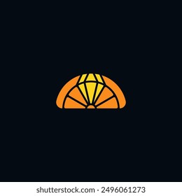 Zitronenkombination mit einem Diamant-Logo-Design.
