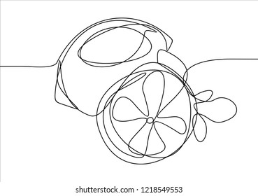 Lemon. Continuous line