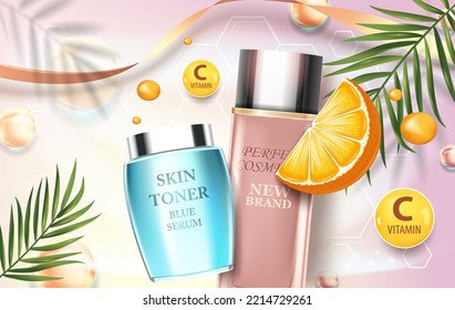 lemon cosmetic, 3d vector illustration