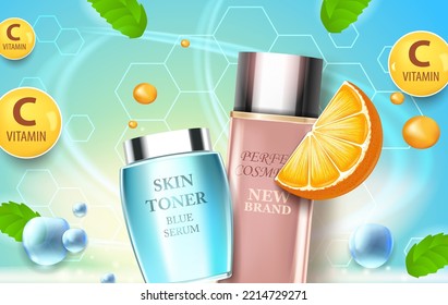 lemon cosmetic, 3d vector illustration