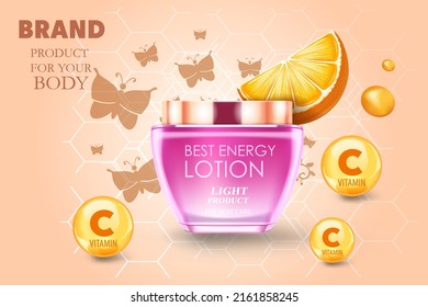Lemon cosmetics. Vector realistic illustration.