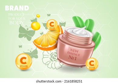 Cosméticos de limón. Ilustración vectorial realista.