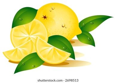 Lemon covered with water-drops