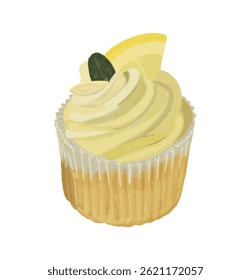Ração de sobremesa de pão de cupcake de creme de limão
