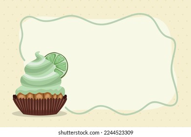 lemon cupcake with frame poster