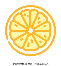 lemon cut color icon vector. lemon cut sign. isolated symbol illustration