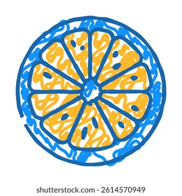 lemon cut doodle icon sketch vector. lemon cut sign. isolated symbol illustration