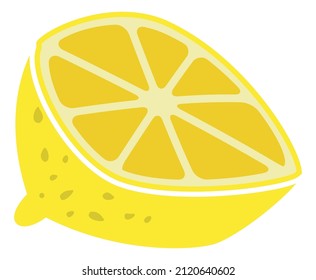 Lemon cut icon. Half of juicy sour fruit