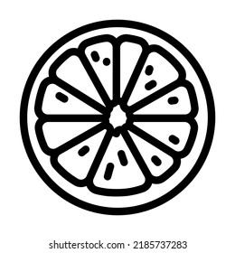 lemon cut line icon vector. lemon cut sign. isolated contour symbol black illustration