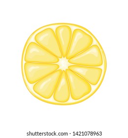 lemon in a cute cartoon style. Vector illustration isolated on white backgroun