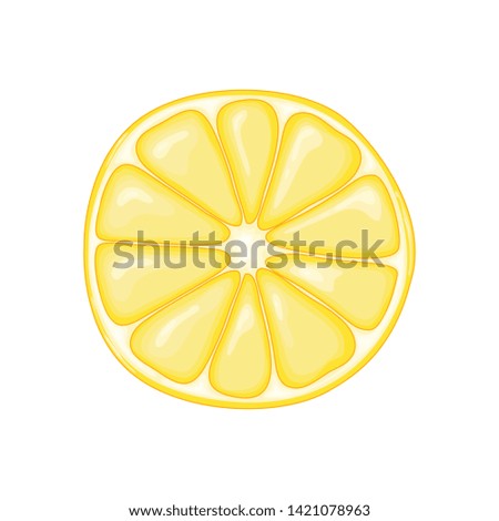 lemon in a cute cartoon style. Vector illustration isolated on white backgroun