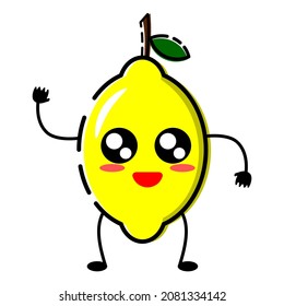 Lemon cute cartoon vector illustration