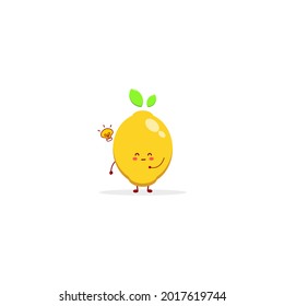 Lemon  cute character illustration smile happy mascot logo kid
