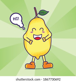 lemon cute character vector illustration