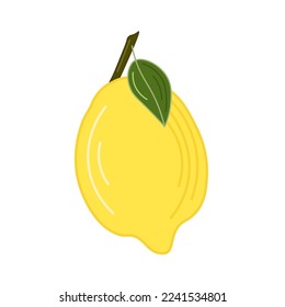 Lemon cute drawing. Simple abstract minimal style. Illustration, logo, icon, label