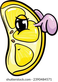 Lemon Cute Fruit with Wings Cartoon Mascot or Logo Illustration