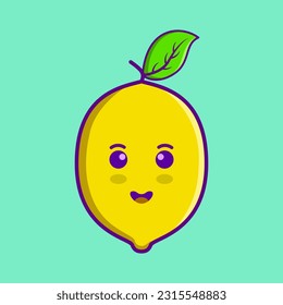 lemon cute illustration of  with cartoon style