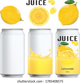 Lemon  and design of lemon package and juice