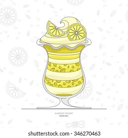 The Lemon Dessert. Set Of Business Cards, Restaurant Menus. Lemon Parfait. Lemon Cupcake And Cake.