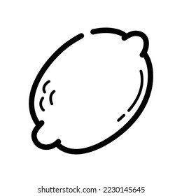 Lemon doodle icon. Hand drawn symbol. Vector illustration.