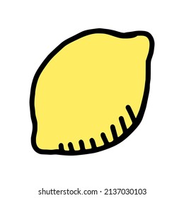 Zitronensymbol einzeln auf weißem Hintergrund. Fruchtkartoon, Vektorgrafik.