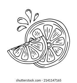 lemon doodle icon slice black