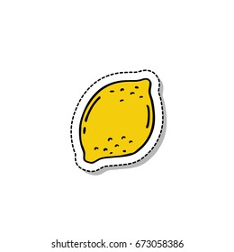 lemon doodle icon, sticker