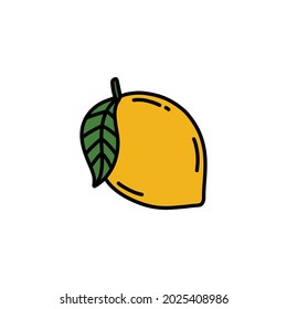 lemon doodle icon, vector illustration