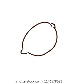 Lemon doodle sketch illustration. Vector hand drawn outline fruit icon.