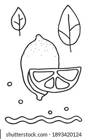 Lemon in doodle style for posters, cards and stickers