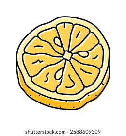 lemon dried fruit color icon vector. lemon dried fruit sign. isolated symbol illustration