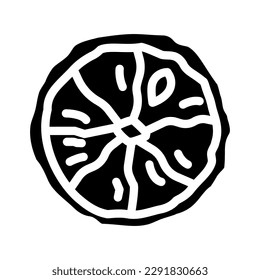 lemon dried fruit glyph icon vector. lemon dried fruit sign. isolated symbol illustration