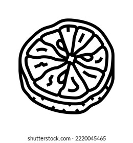 lemon dried fruit line icon vector. lemon dried fruit sign. isolated contour symbol black illustration