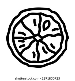 lemon dried fruit line icon vector. lemon dried fruit sign. isolated contour symbol black illustration