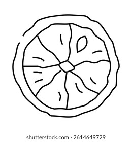 lemon dried fruit line icon vector. lemon dried fruit sign. isolated contour symbol black illustration