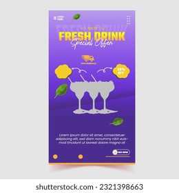 Lemon drink can with crystal ice cubes, ice lemon tea beverage, vector product ad background, citrus fruit juice can in ice cubes splash, Fresh lemon soda drink