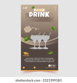 lata de limón con cubos de hielo de cristal, bebida de té de limón helado, producto vectorial y fondo, bebida refrescante de limón, zumo de cítricos en cubos de hielo salpicar