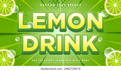 Lemon Drink editable text effect Template suitable for fresh drink