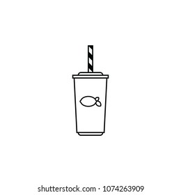 Lemon drink in glass outline icon