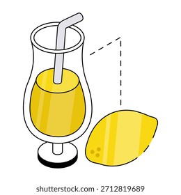 Icono de la bebida del limón, Vector editable del diseño