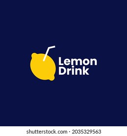 lemon drink logo vector icon illustration