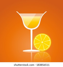 lemon drink on an orange background